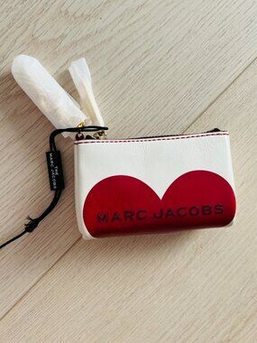 Marc Jacobs Heart Leather Coin Pouch Keychain Wallet | New, Never Used
